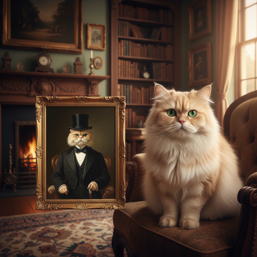 Sir Fluffington - Royal Style custom pet portrait