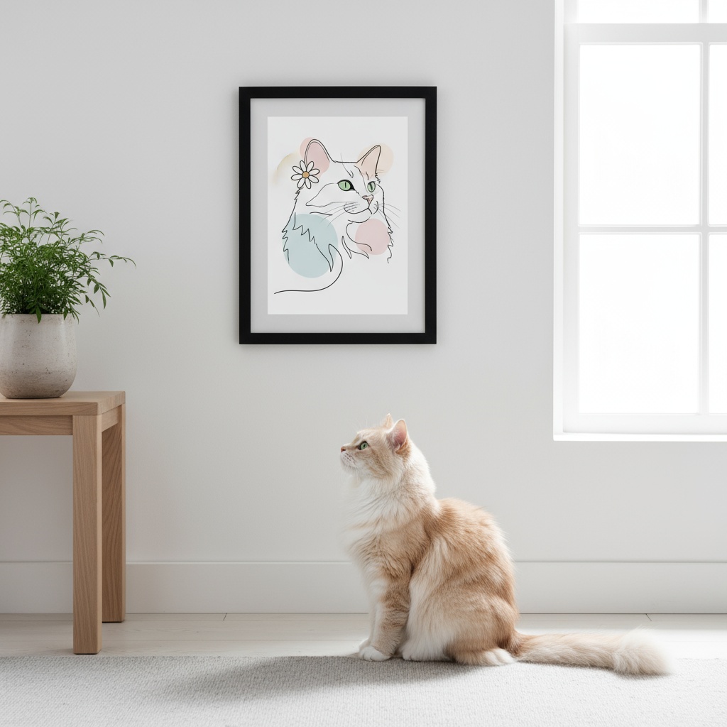 Luna - Minimal Style custom pet portrait